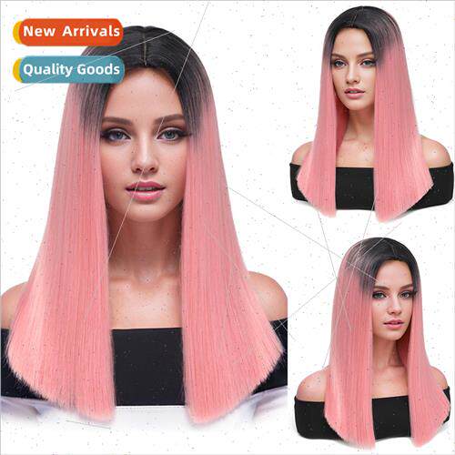 Europe wig head cover gradient color head short chemical fib