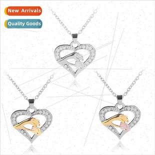 Hands Holding ttle Mother Necklace Big Heart Long Day