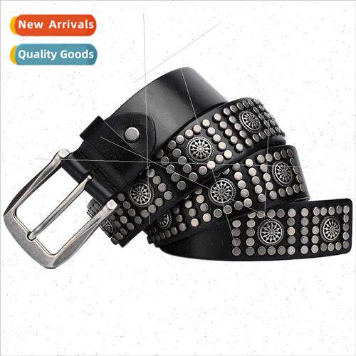 Parker Kush new rivets unisex leather belt punk riding men b