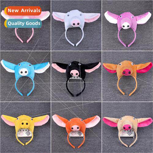 Children piggy animal headbblack whe powder blue orange pig