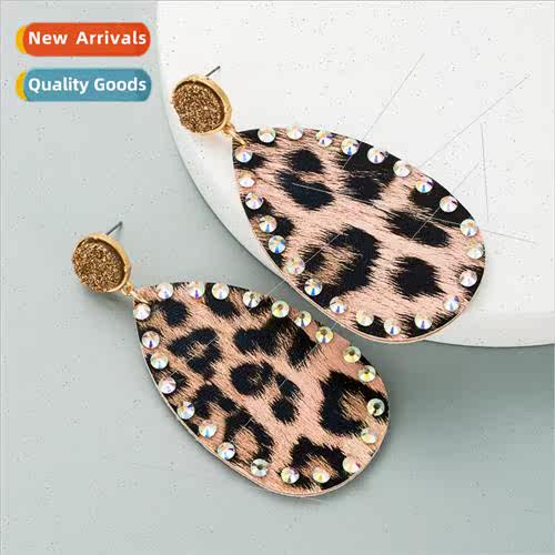 Europe creative PU leather double-sided printing leopard ear