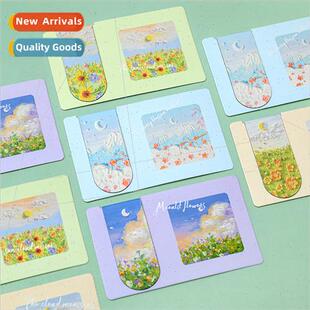Oil painting magnetic bookmarks children prizes small gift b