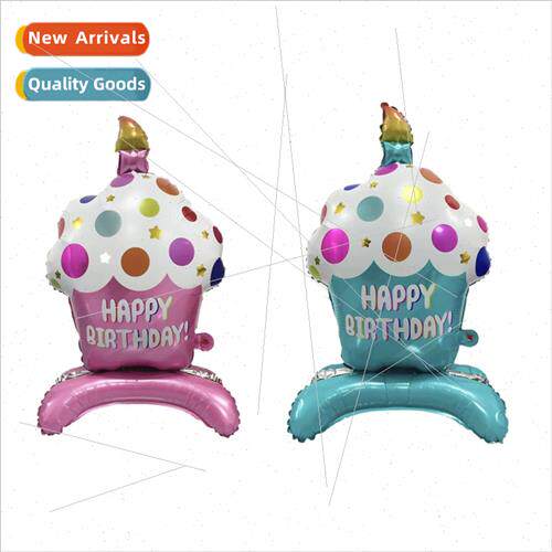 Large Standing Candle Cup Birthday Cake Aluminum Balloon Chi