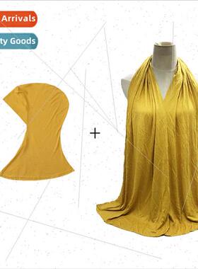 Modal stch bottom hat long cap plus small scarf combination