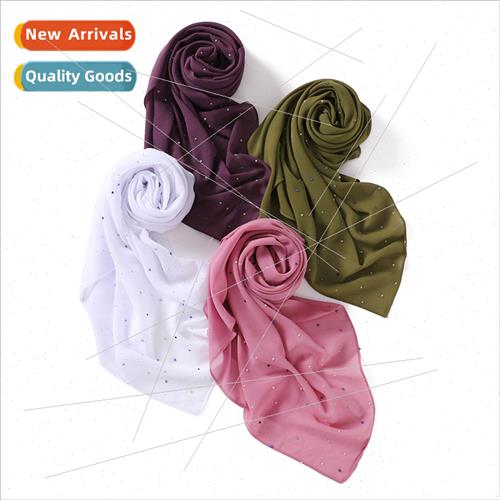 Rain real pearl chiffon monochrome square scarf colorful sta