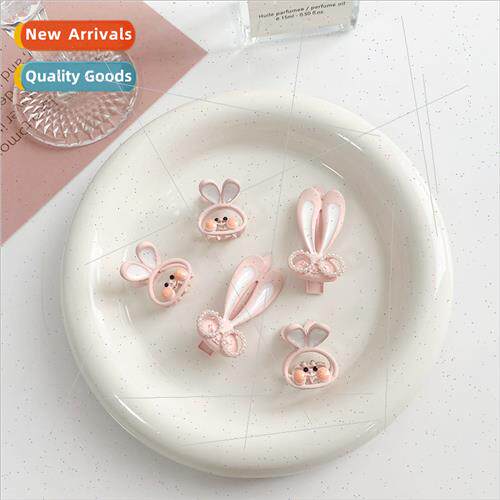 Cute bunny hair clips sweet pink grab clip small duckbill cl