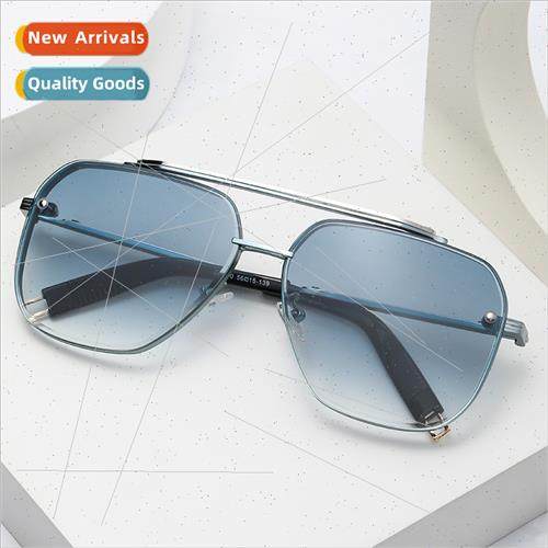 2A570 double beam fashion metal sunglasses new box cut edge