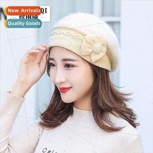 winter rabb wool padded warm beret ladies hair new Winter