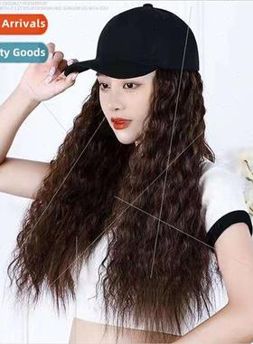 Wig female long curly one-piece wig cap cornrows wool curls