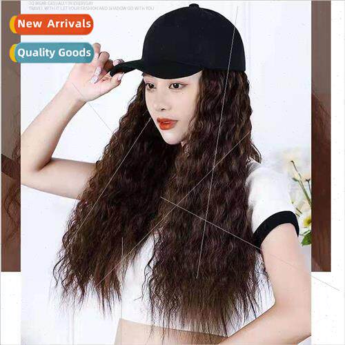 Wig female long curly one-piece wig cap cornrows wool curls