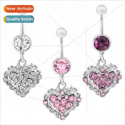 Navel Ring Earrings Heart Studs Navel Ring Navel Nails Belly