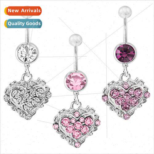 Navel Ring Earrings Heart Studs Navel Ring Navel Nails Belly