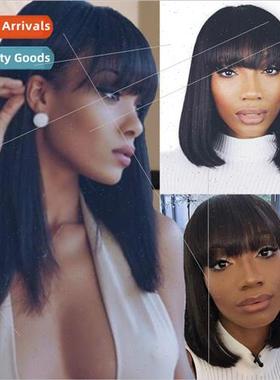 African Europe wig women Qi u o head medium length full mech