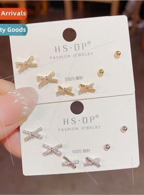 Small commuter k size earrings combination set female 2023 n