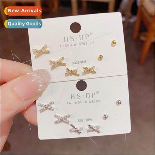 Small commuter k size earrings combination set female 2023 n