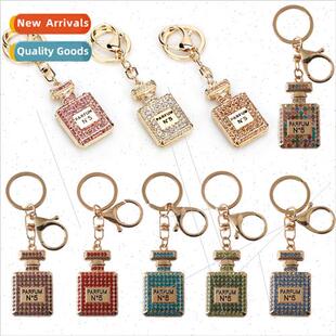 Korea exquise diamond perfume bottle keychain female bag car