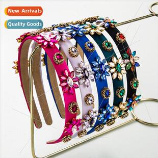 Europa alloy diamond hair bands female retro court floral he