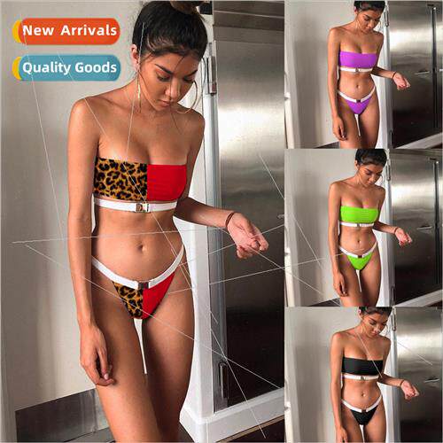 Swimsu Sexy Sheath Metal Waist Buckle Bikini i19C331
