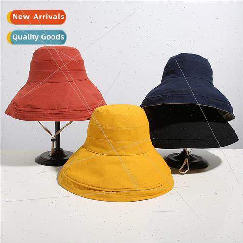 New cotton linen double-sided colorful fisherman hat summer