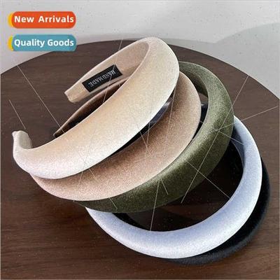 Vintage velvet sponge hair bands high cranial top external w