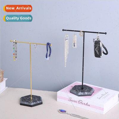 Metal T-shape jewelry rack  counter desktop placed necklace