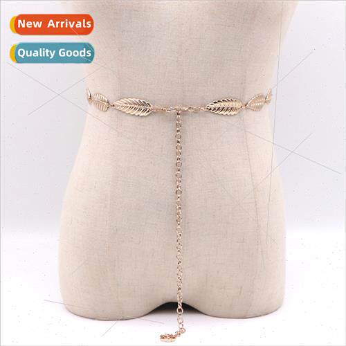 Korea wild fashion metal leaves flowers pendant waist chain