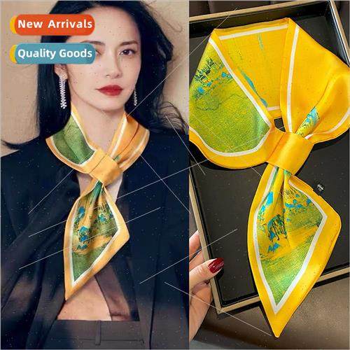 retro mountains rivers picture double satin lazy cross obliq