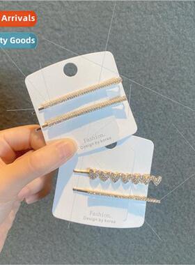 2 packs flash love rhinestone hair clip a word clip girl ban