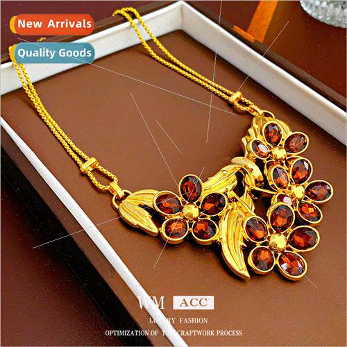 Diamond Flower Necklace Europe Vintage Court Worker