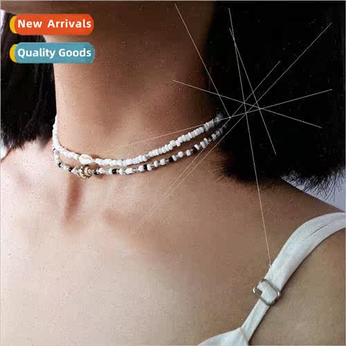 Europe fashion wild handmade shell necklace female mixed col