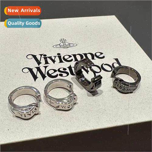 West Queen Saturn Belt Buckle Earrings che Circle Earrings F