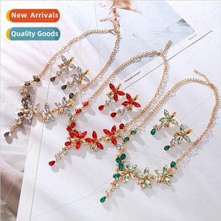 fashion necklace earrings fresh female niche set beautiful