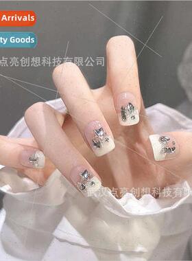 new 30 pieces high  soft nail milk dots diamonds wear nail p