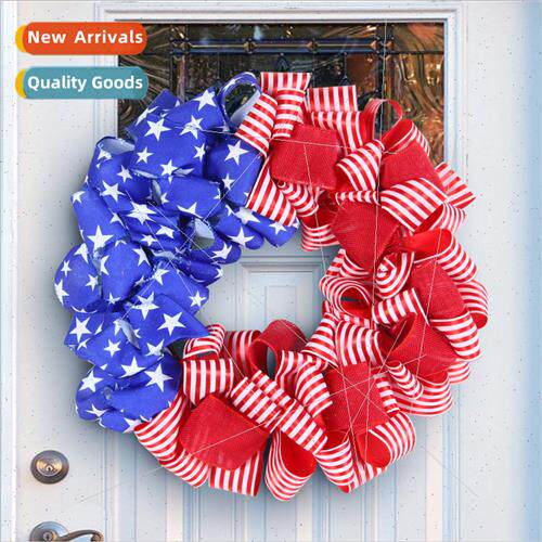 American Flag Ribbon GarlDecoration Door Hanging Independenc