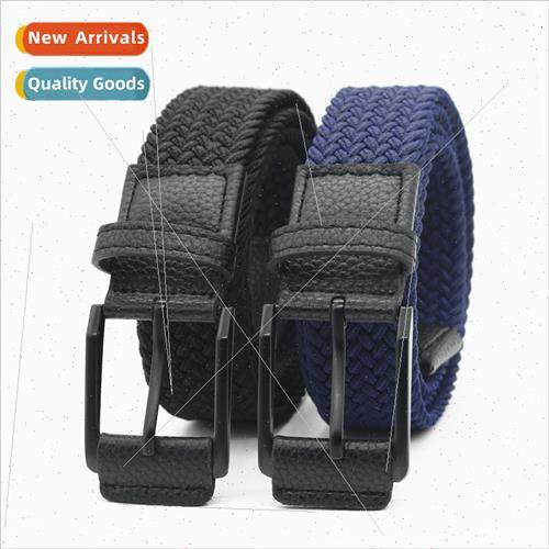 New woven belt men elastic pin buckle belt canvas women elas