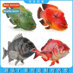 simulation animal toy model red silk fish stone snapper saug