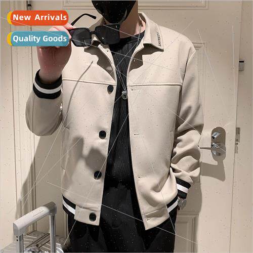 Autumn men 2023 new collar embroidery tweed short jacket men