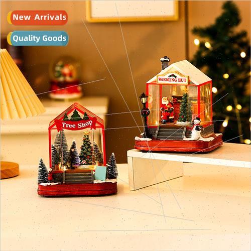 Christmas gift music box light-up rotating house Christmas d