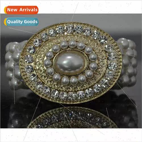 Europe Women Pearl Elastic Waist Chain Full Pearl Elastic Wa