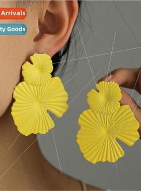 Europe Yellow Resort Earrings Fashion Spray Paint Colorful G