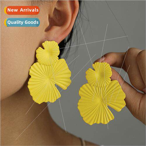 Europe Yellow Resort Earrings Fashion Spray Paint Colorful G