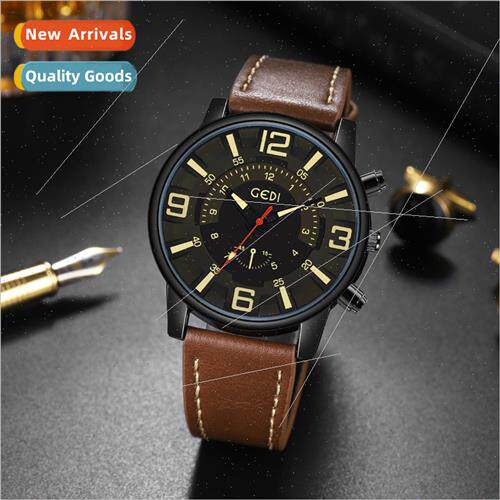 Premium sense business men watch luminous large dial belt wr