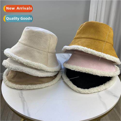 Korean  new hat female winter suede pot hat fisherman hat ba