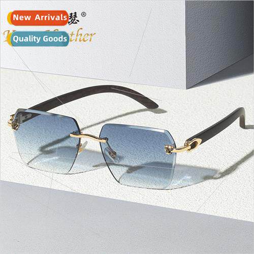 New leopard head sunglasses 3064 Europe rimless nd sunglasse