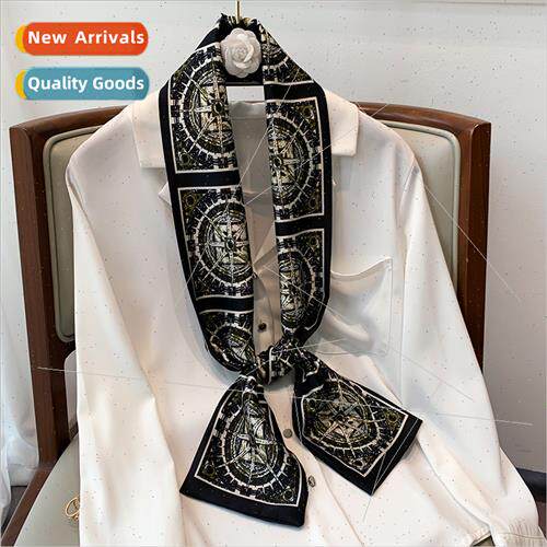 2021 Spring Autumn new fashion thin narrow long silk scarf w