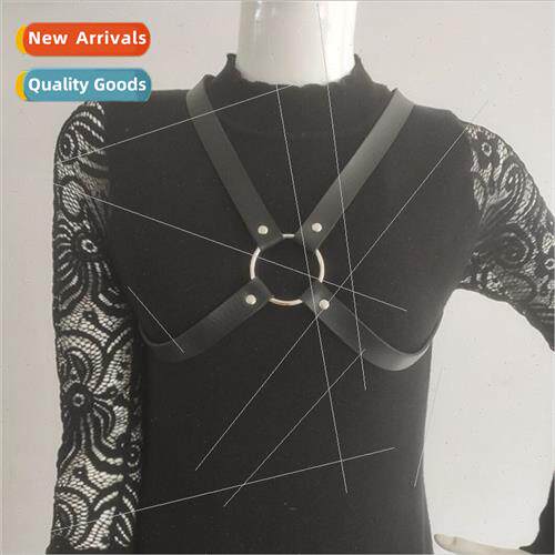 Men Women O-Ring Restraint Body Belt Chain Leather Muscle Ch