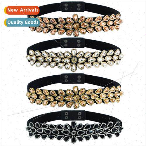 Europe fashion full rhinestone belt outside dress elastic st