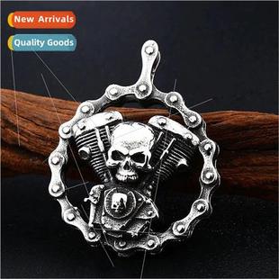 skull biker chain Europe necklace personalized pendant men