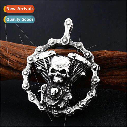 Europe men personalized skull biker chain pendant necklace H