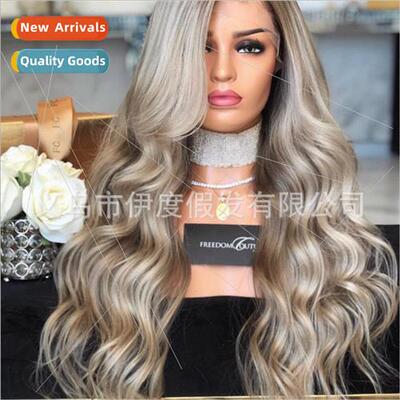 Platm Wigs Long Curly Hair Gradient Platinum Blonde Curly Ha